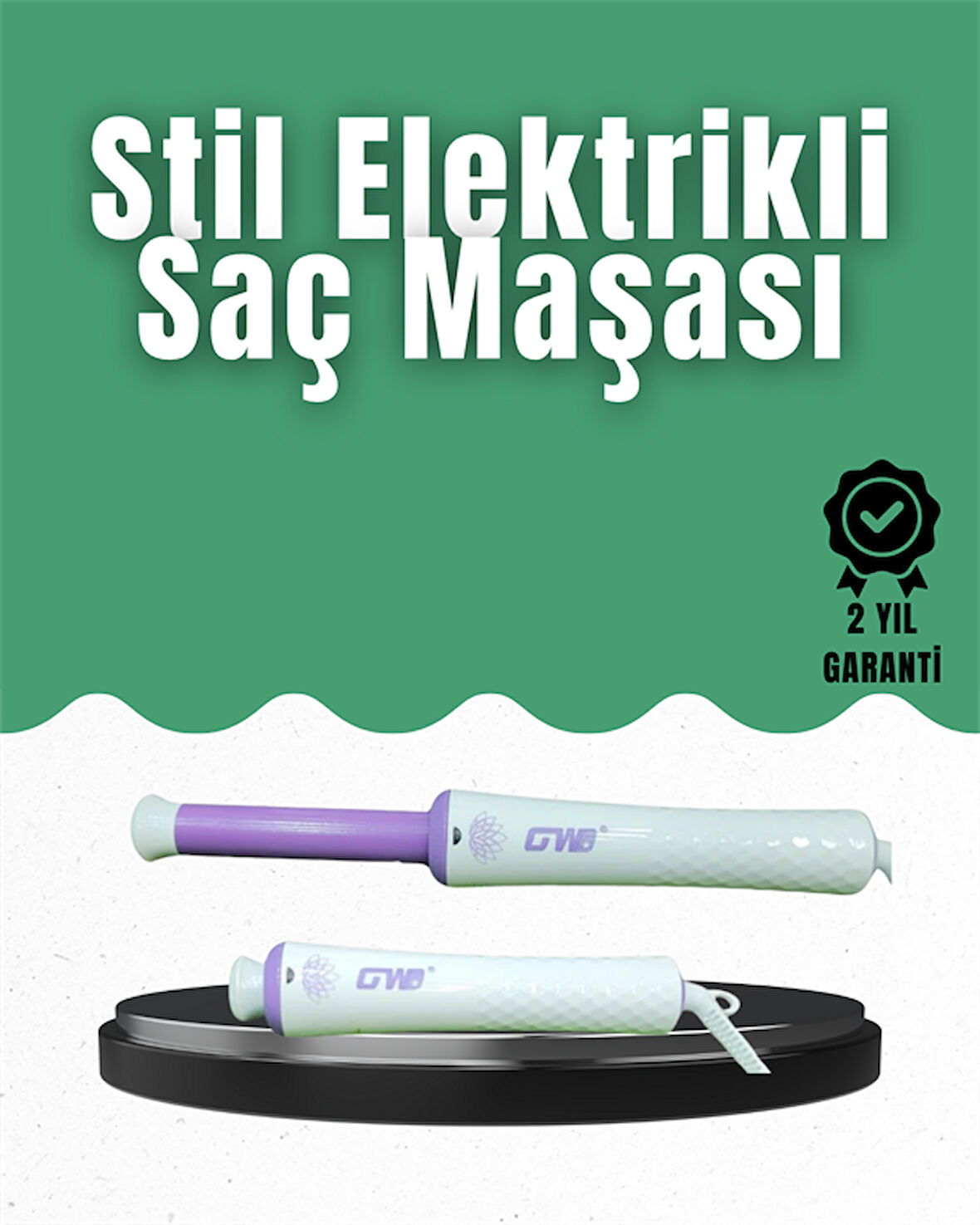 GW Taşınabilir Saç Maşası – 360° Döner Kablo Negatif İyonlu Seramik Teknol