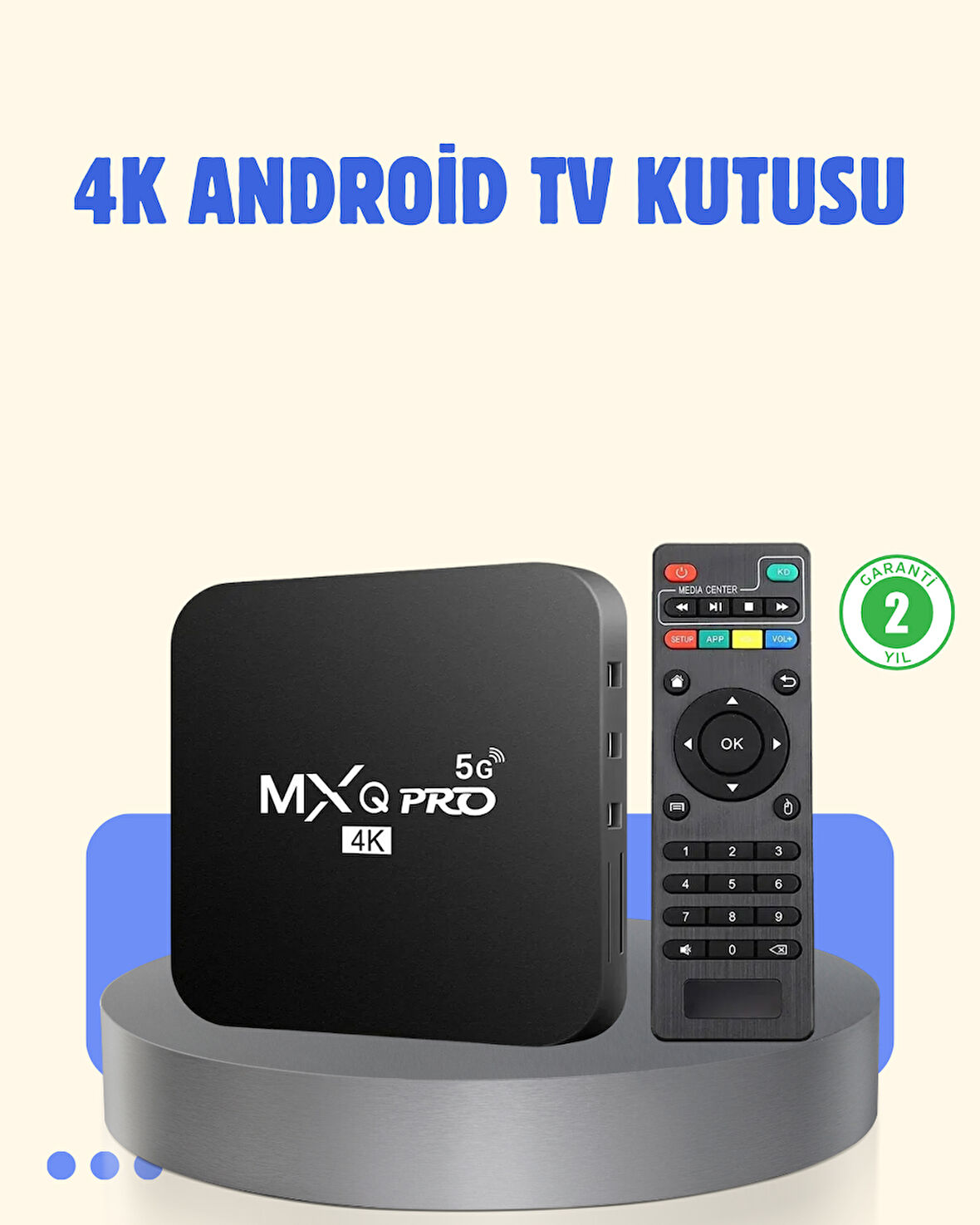 4K Android TV Box – 2GB RAM 16GB ROM Hızlı Wi-Fi Bağlantılı Akıllı Medya Ku