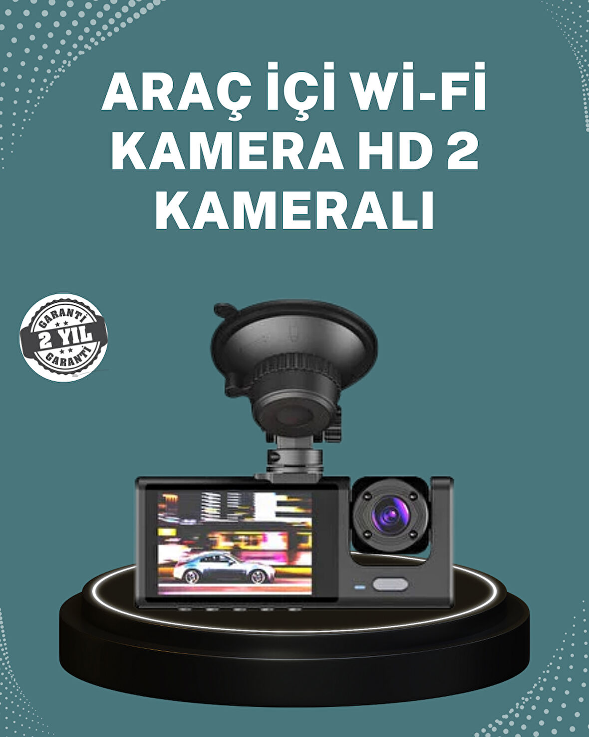 Gece Görüşlü DVR 3 Lensli Araç İçi Sürüş Kamerası Video Kaydedici