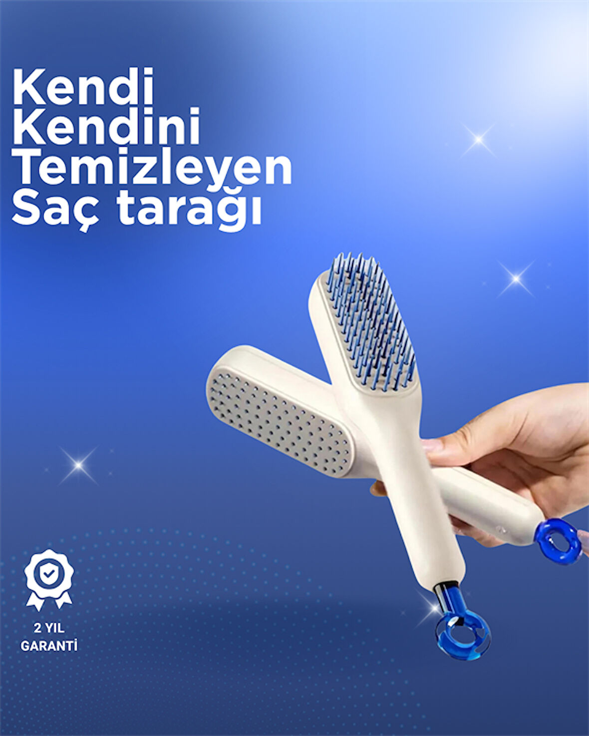 Kendini Temizleyen Tarak-Tüm Saç Tiplerine Uygun Kullanım