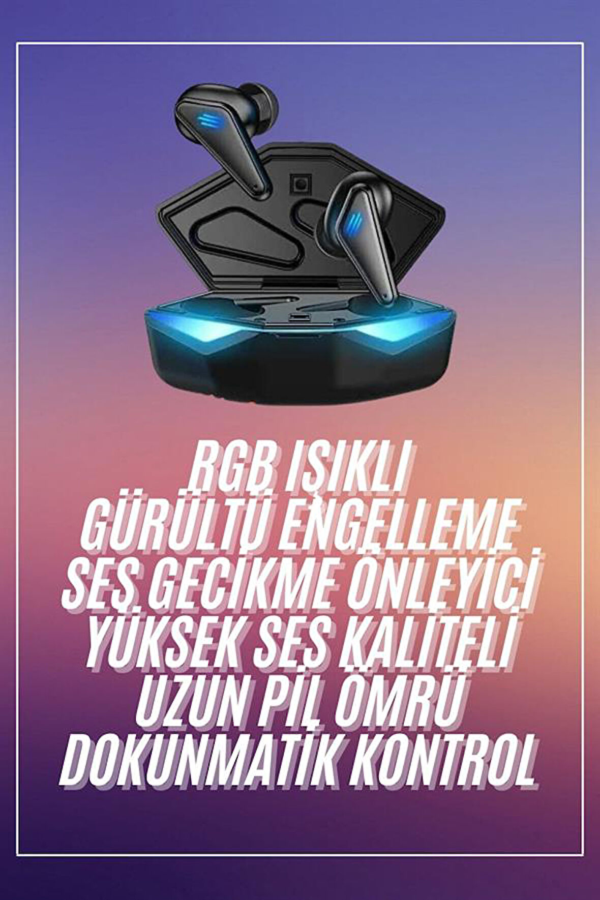 Oyuncu Kulaklığı Mikrofonlu Kablosuz Gaming Kulaklık Powerban Yüksek Ses Kalite