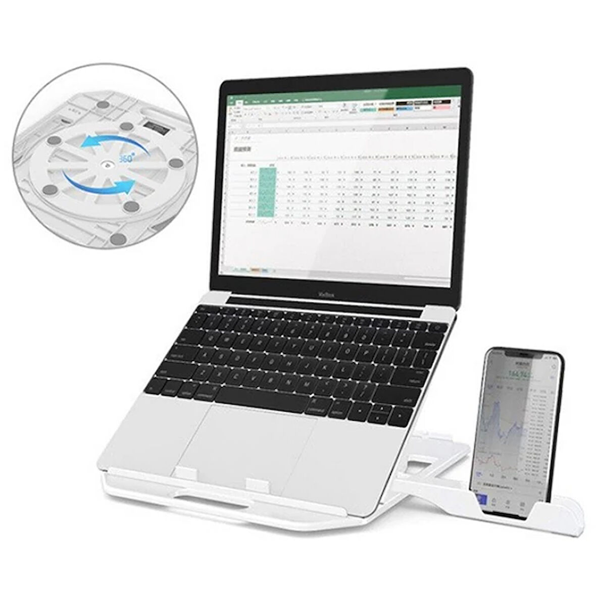 ALLY Yükseklik Ayarlı Dizüstü Laptop-Tablet Standı Telefon Tutucu-(5775)