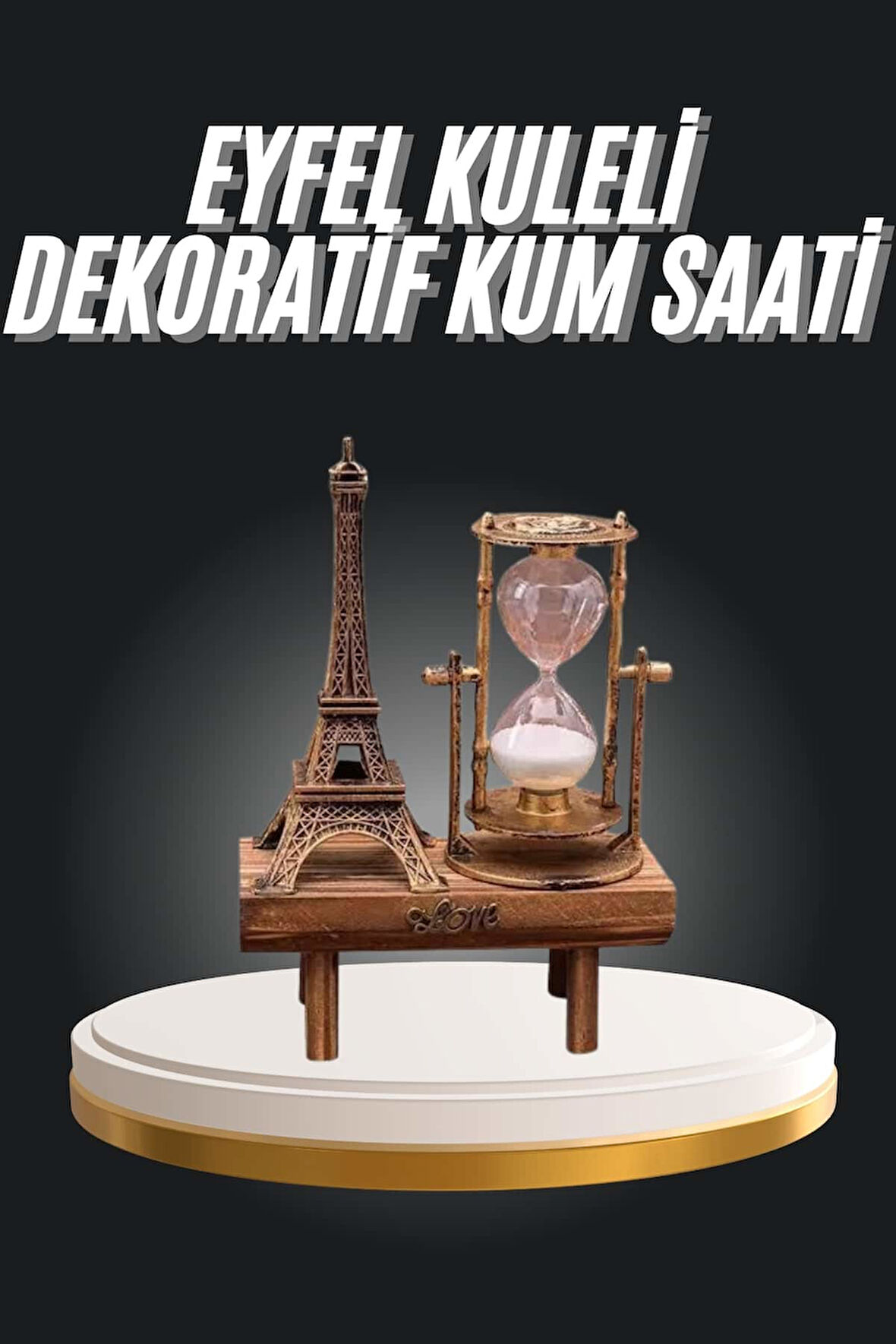 Eyfel Kuleli Kum Saati Dekoratif Hediyelik Eşya Retro Eyfel Kulesi