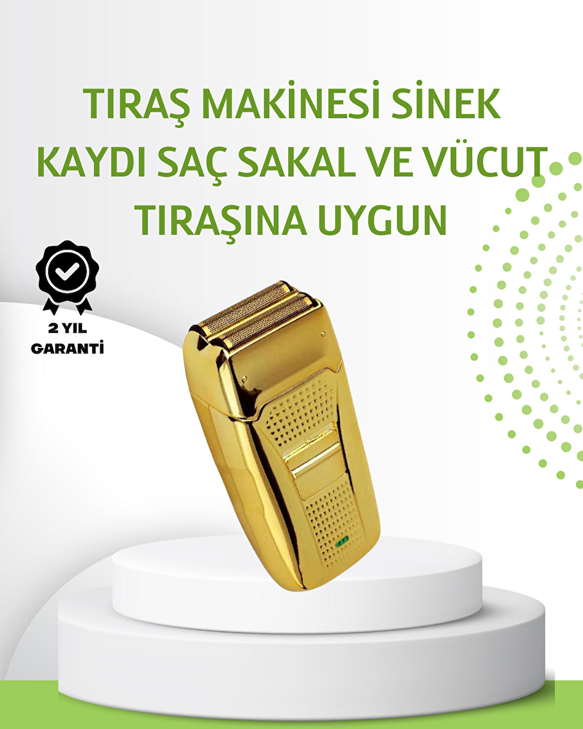 Çift Başlık ve Favori Şekillendirme Özellikli Altın Renk Tıraş Makinesi