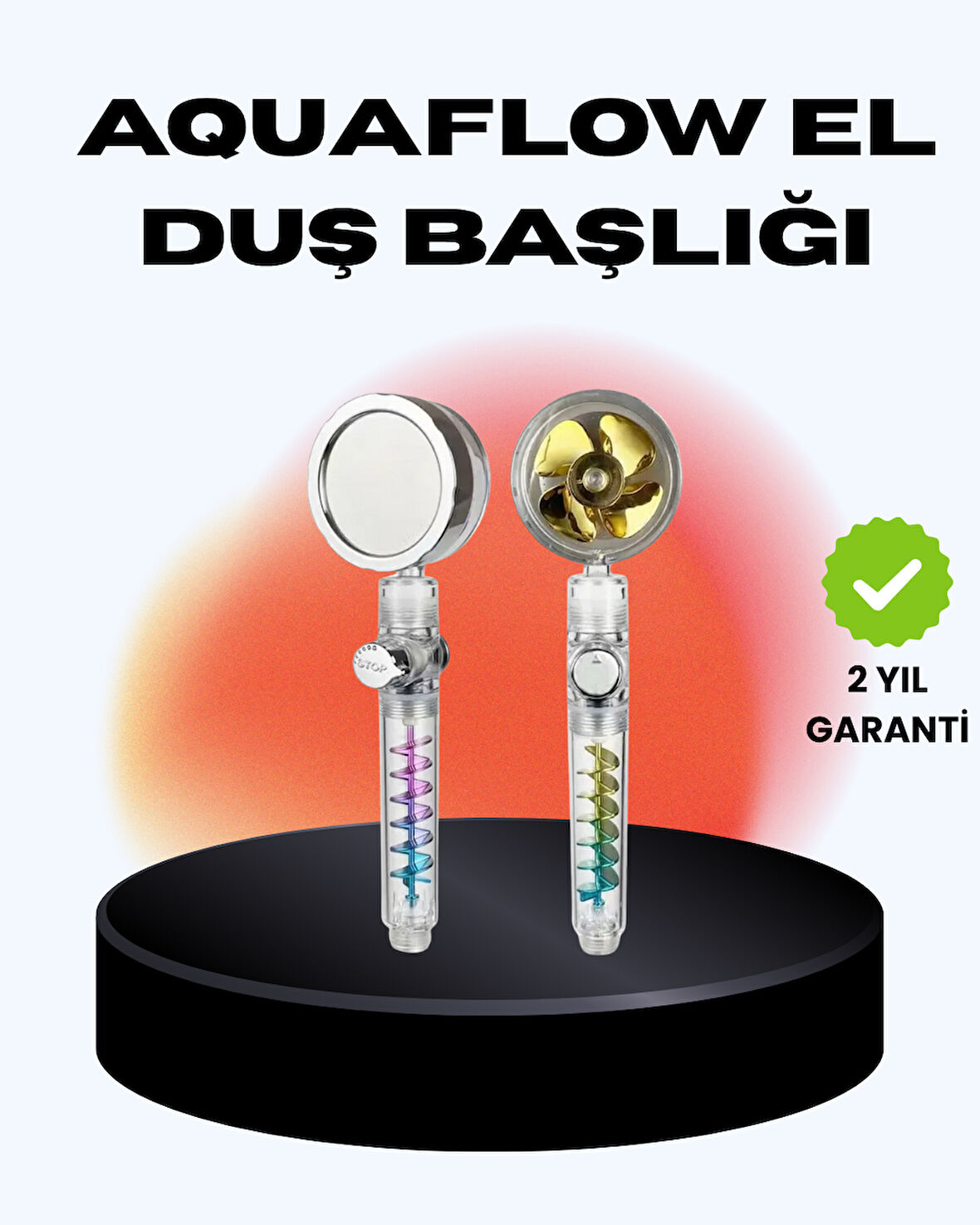 Döner Pervaneli El Duşu Başlığı – Su Tasarruflu Basınç Artırıcı Yağmur