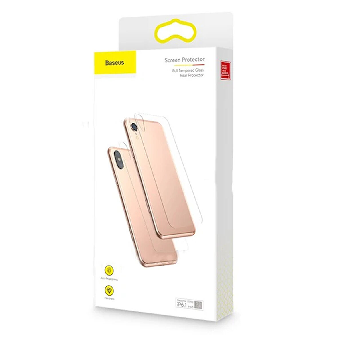 Baseus İphone Xr 6.1 Ön Arka Full Kaplama Şeffaf Kırılmaz Cam Koruyucu 0.3mm-(5