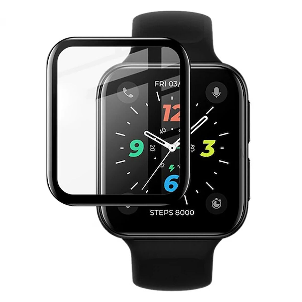 OPPO Watch 2 42MM 3D Full Kavisli PMMA Cam Ekran Koruyucu-(5775)