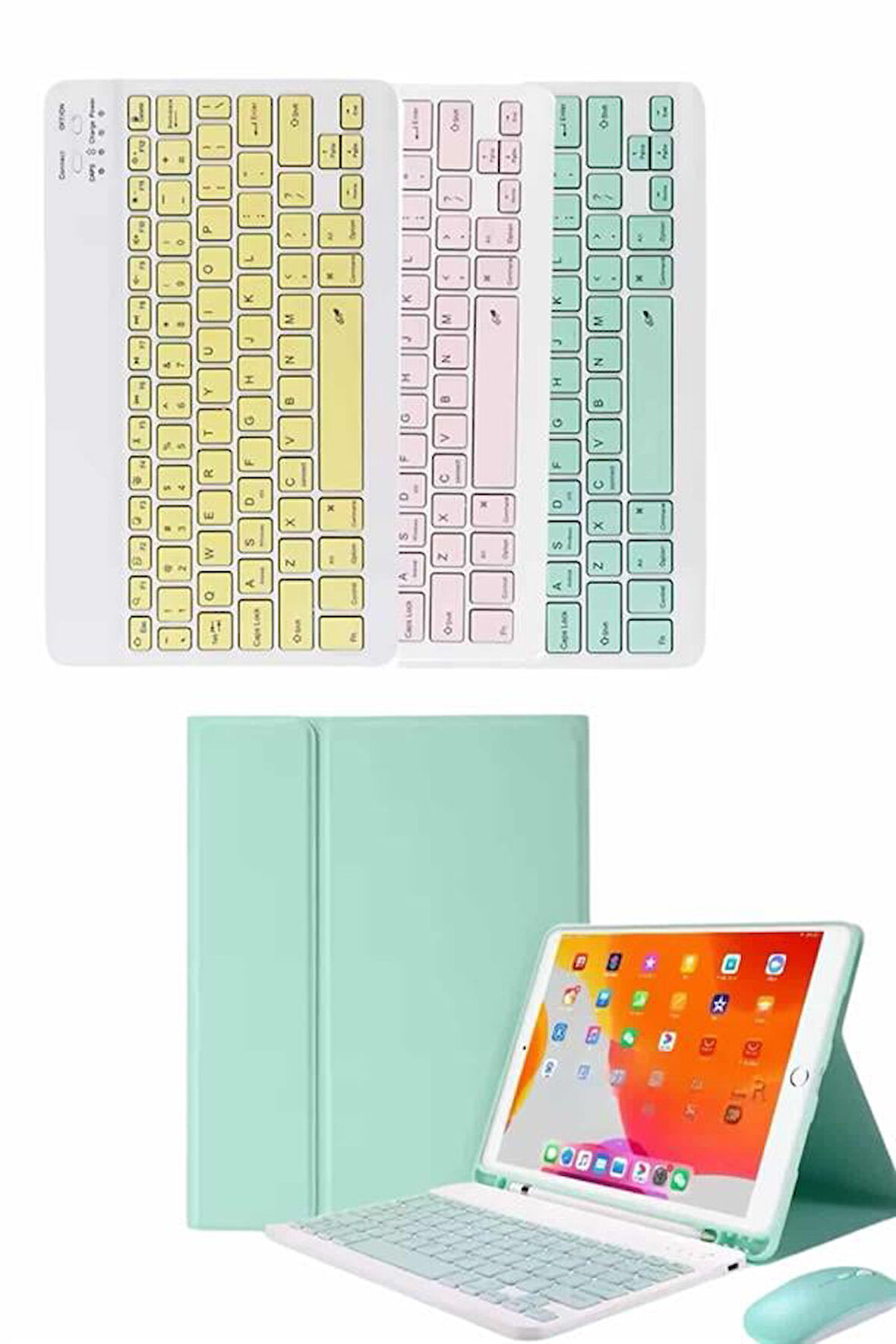 Kablosuz Bluetooth Bağlantılı Taşınabilir Q Klavye Tüm Cihazlara Uyumlu