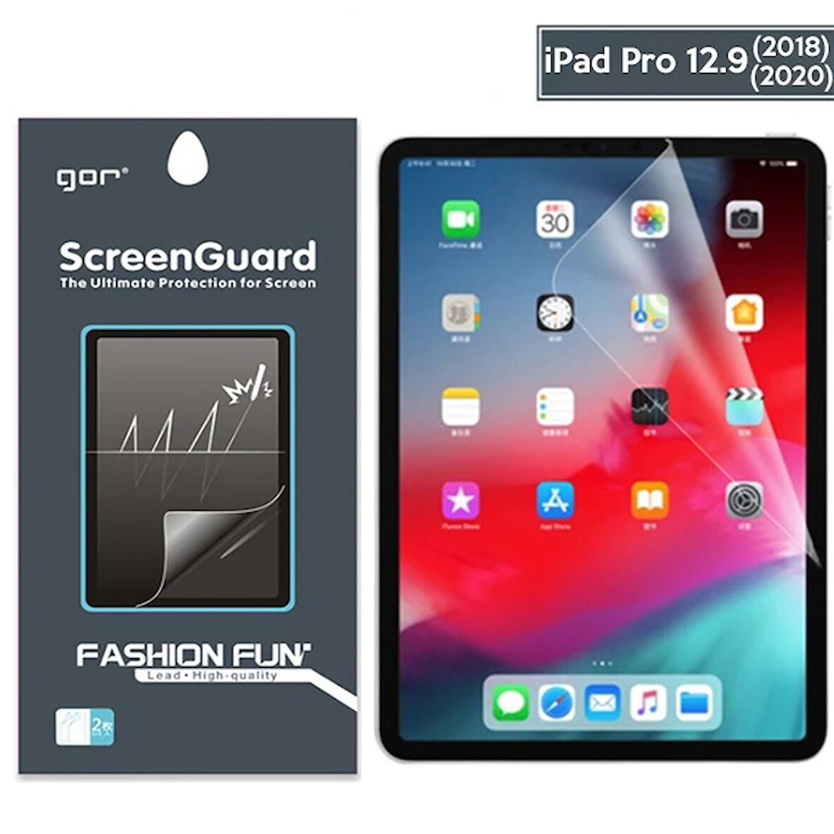 Gor Apple iPad Pro 12.9 (2021)- (2020)- (2018) Darbe Emici Ekran Koruyucu-(5775)