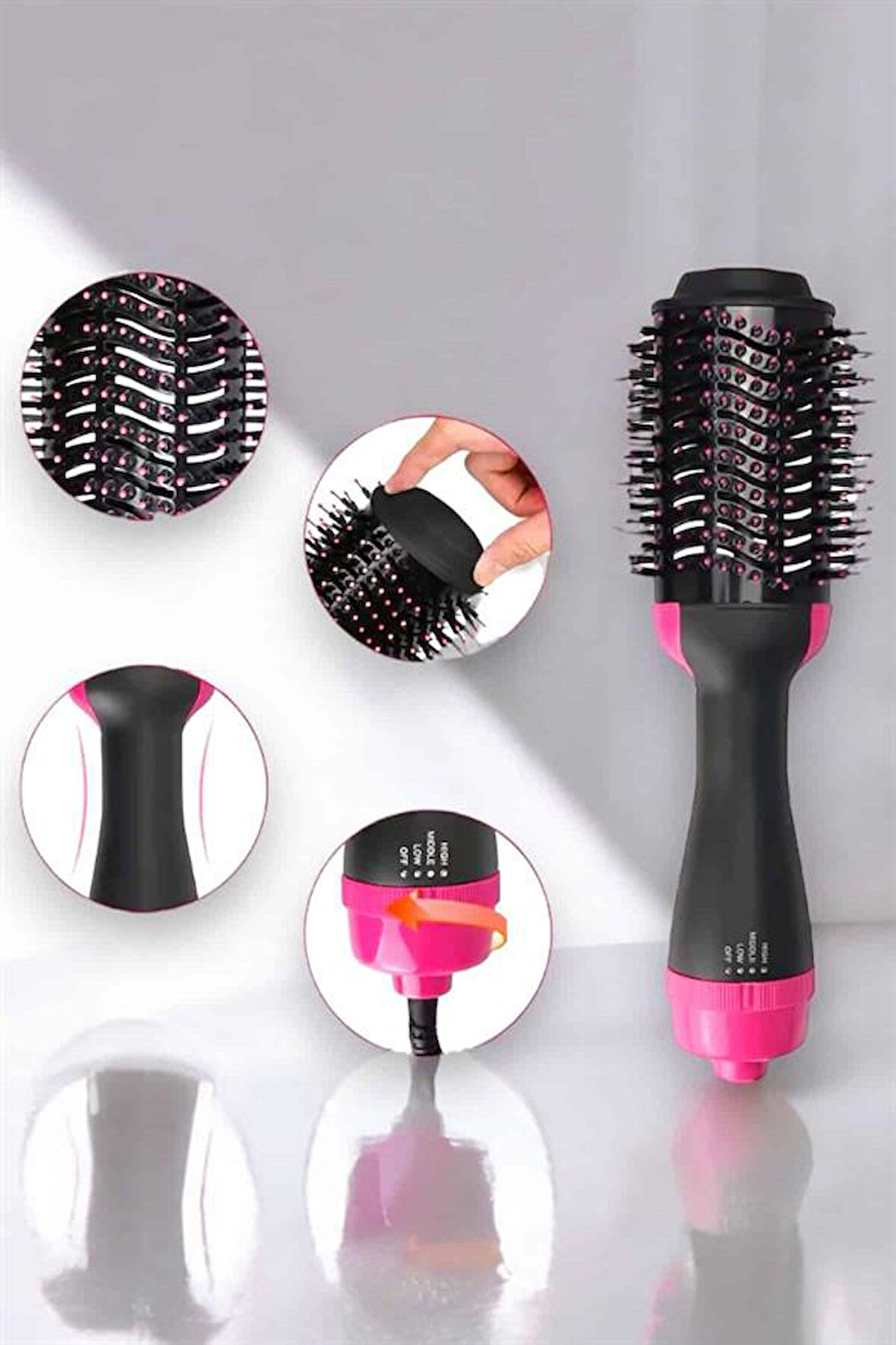 1200 Watt Gücünde Negatif İyon Teknolojili 3 Isı Kademeli Fön Tarağı