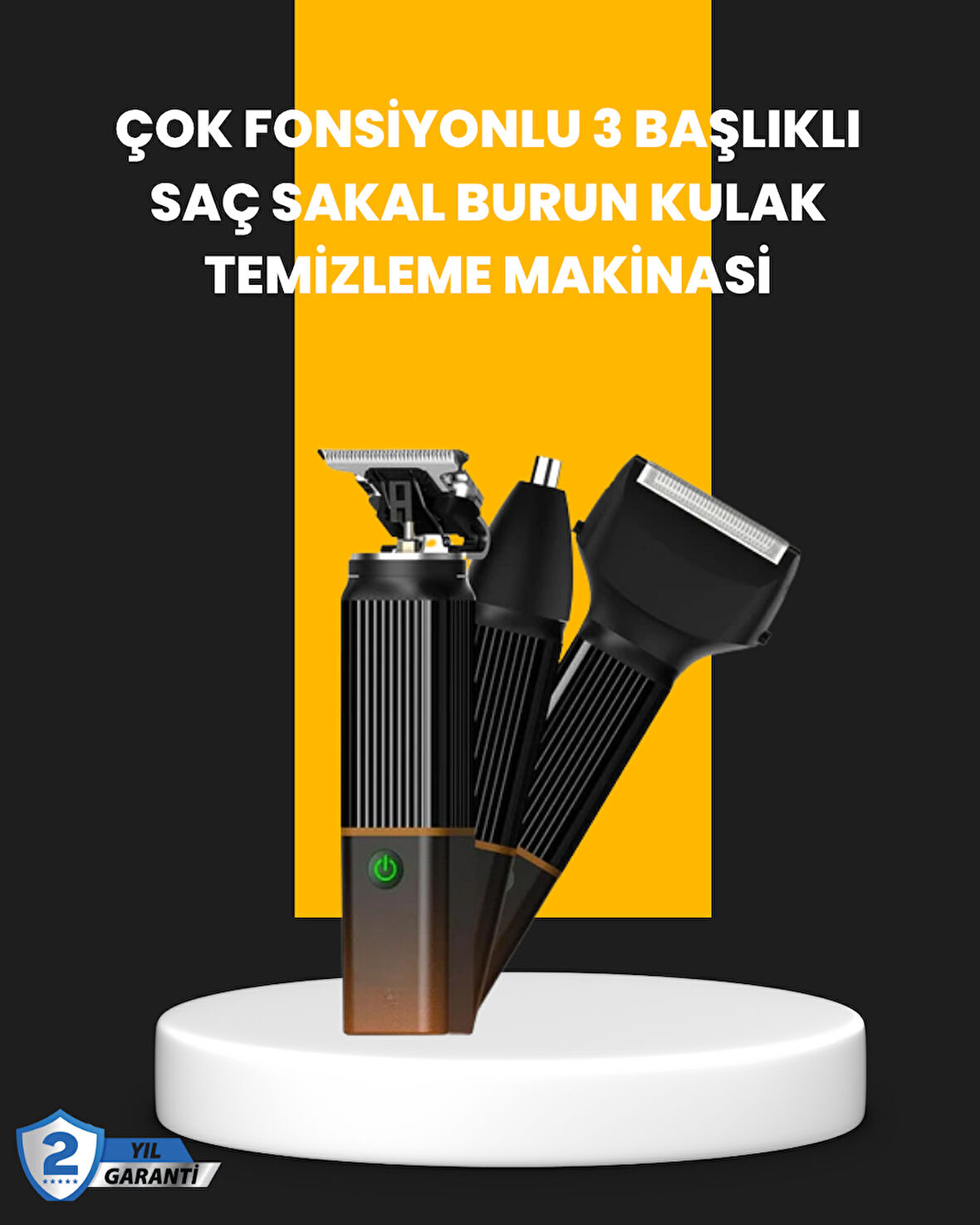 USB-C Şarjlı 3 in 1 Erkek Bakım Cihazı – Sessiz Motorlu Saç ve Sakal Kesme Ma