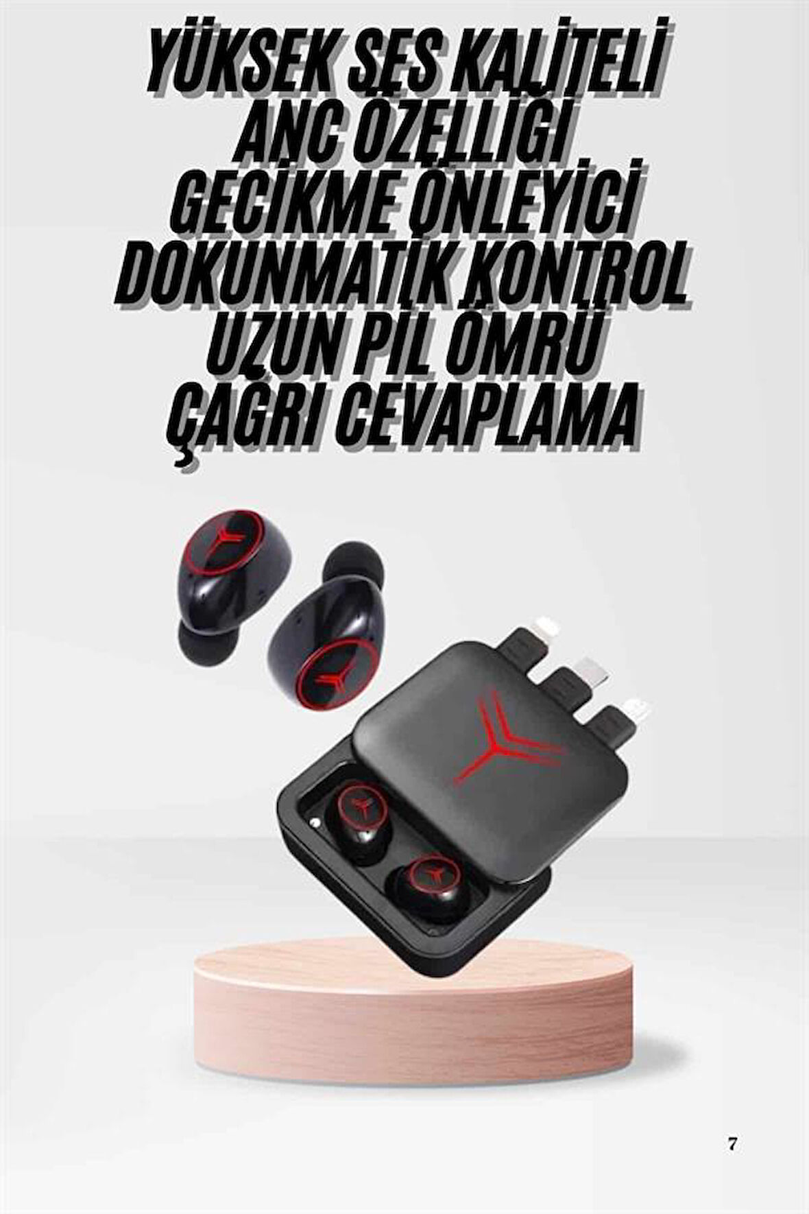 Kablosuz Şarj Göstergeli Powerbank Özellikli Bluetooth Kulaklık Çağrı Cevapla