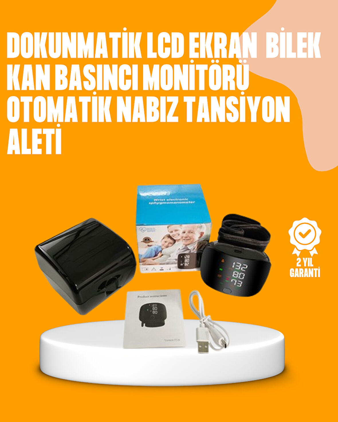 Dijital bilekten tansiyon ölçüm cihazı LCD