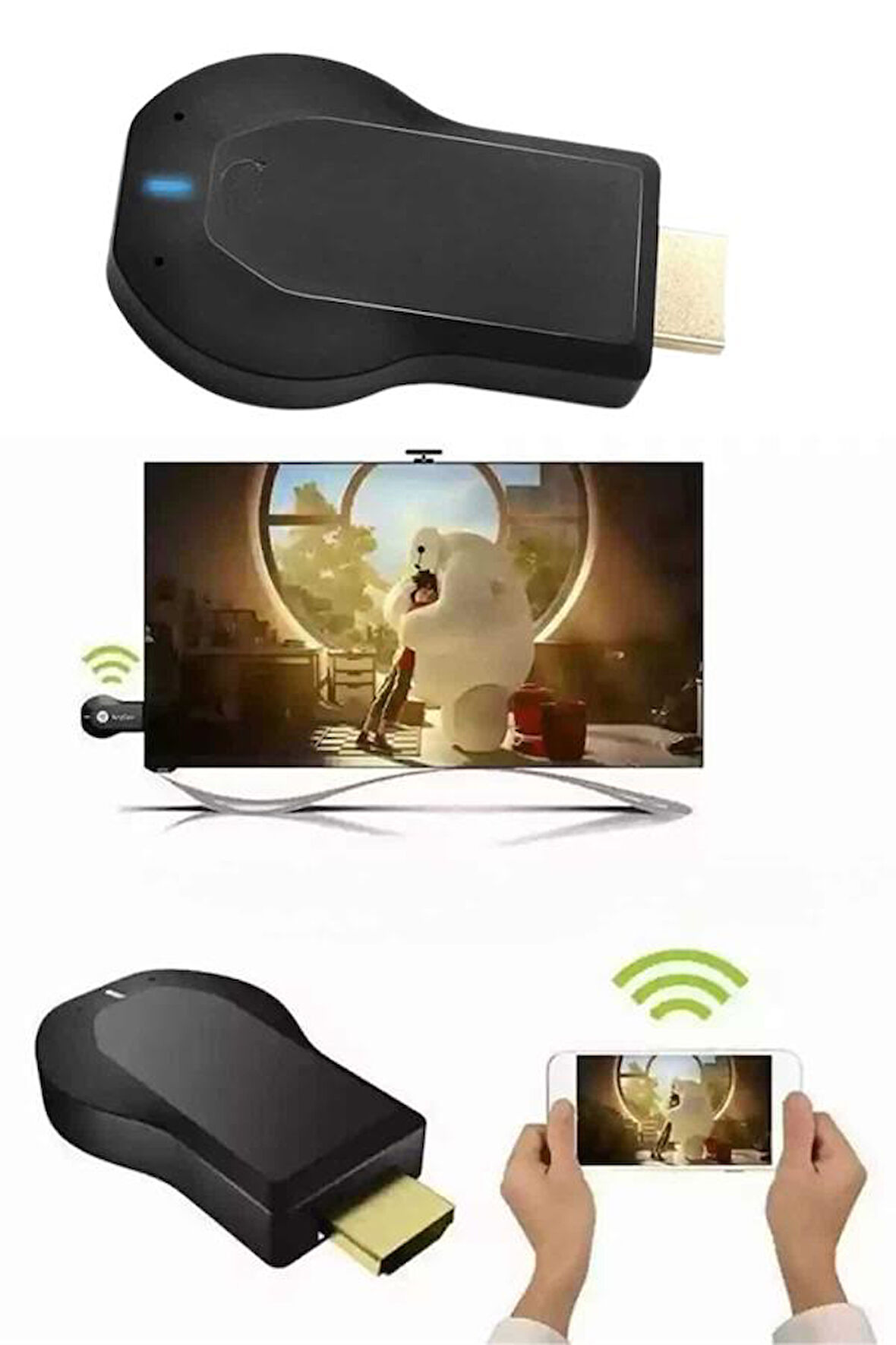 Kablosuz HDMI Wifi Görüntü Aktarıcı Tüm Cihazlara Uyumlu