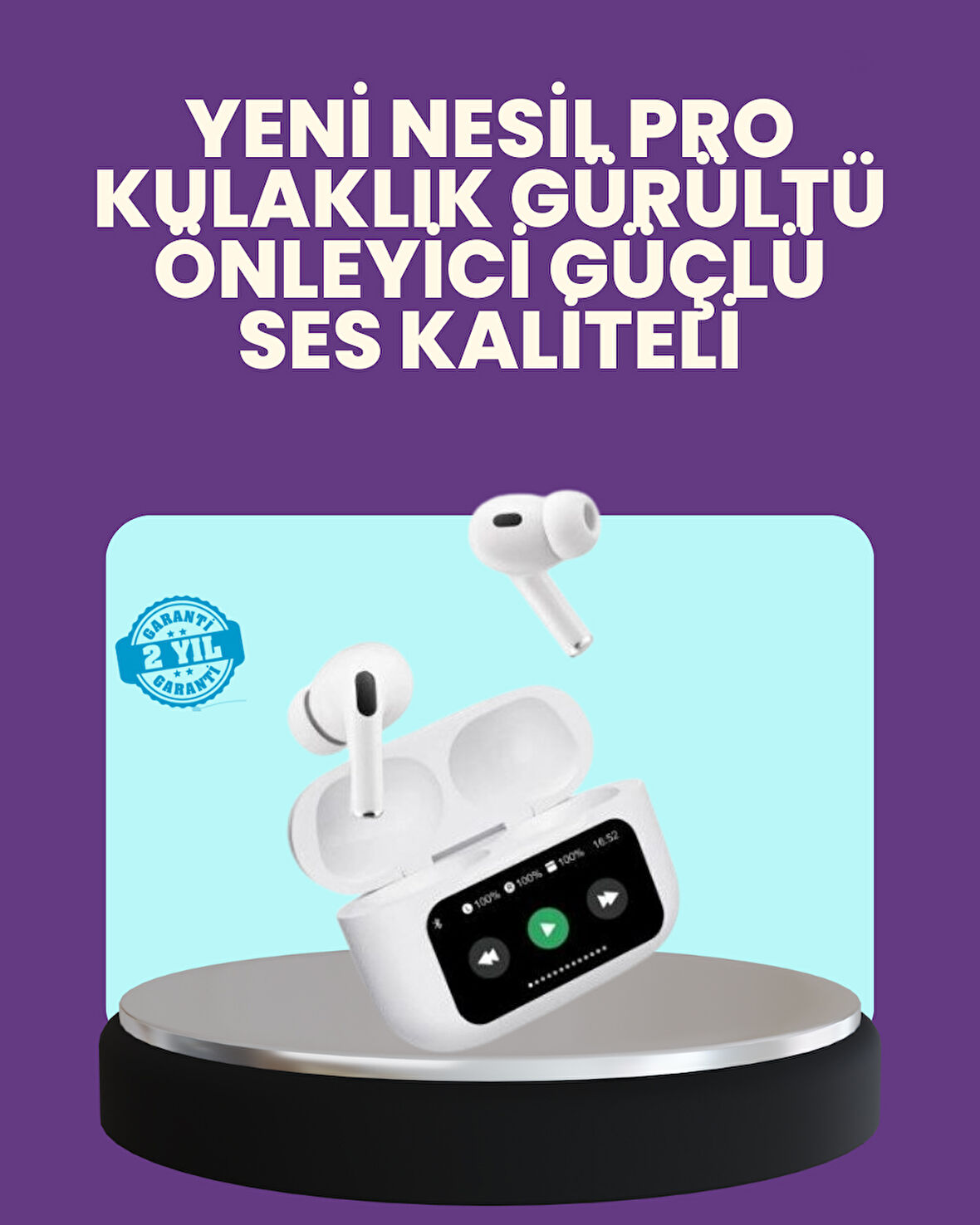 Tüm Telefonlarla Uyumlu ANC Özellikli Dokunmatik Bluetooth Kulaklık