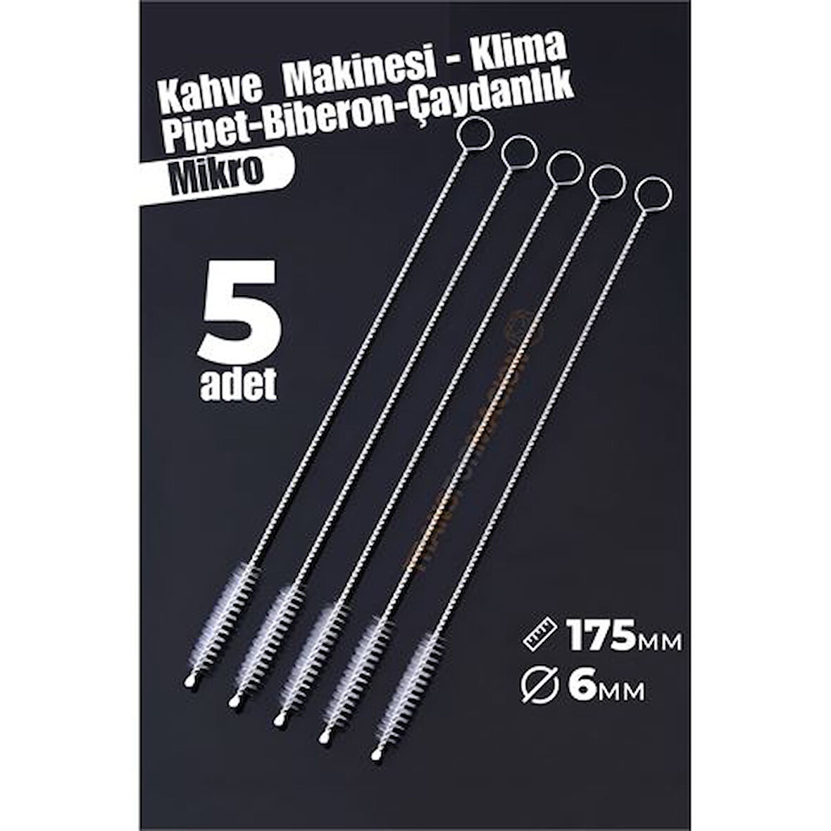 HSNET Mikro Fırça Klima Biberon Pipet Fırçası 5 Adet
