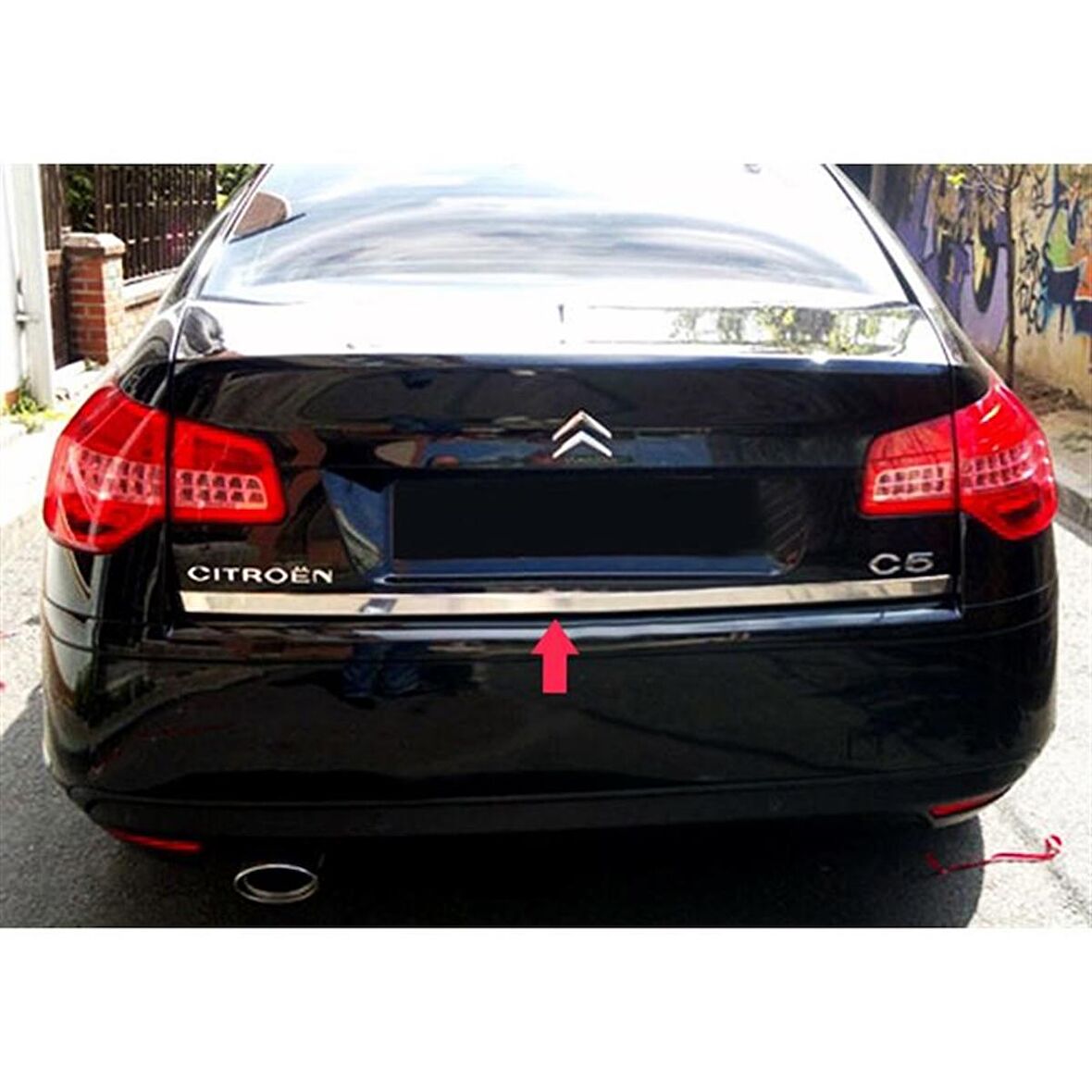 WOC Chrome Citroen C5 Krom Bagaj Alt Çıta 2008 Sonrası Paslanmaz Çelik