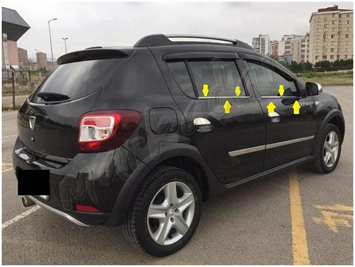 WOC Chrome Dacia Sandero Krom Cam Çıtası 2012 Sonrası 4 Parça Paslanmaz Çelik