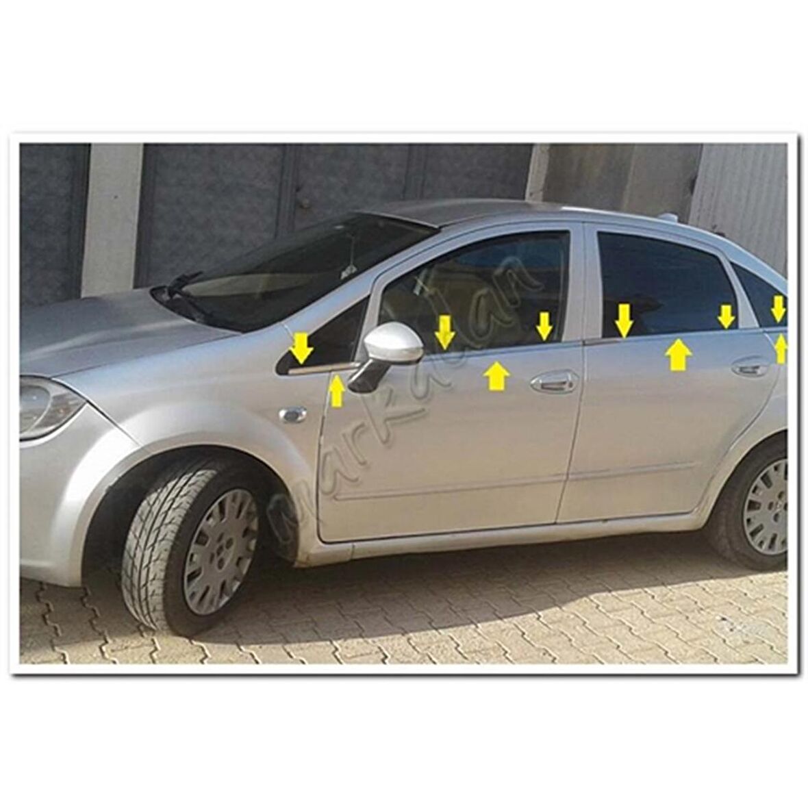 WOC Chrome Fiat Linea Krom Cam Çıtası 2006-2018 8 Parça Paslanmaz Çelik