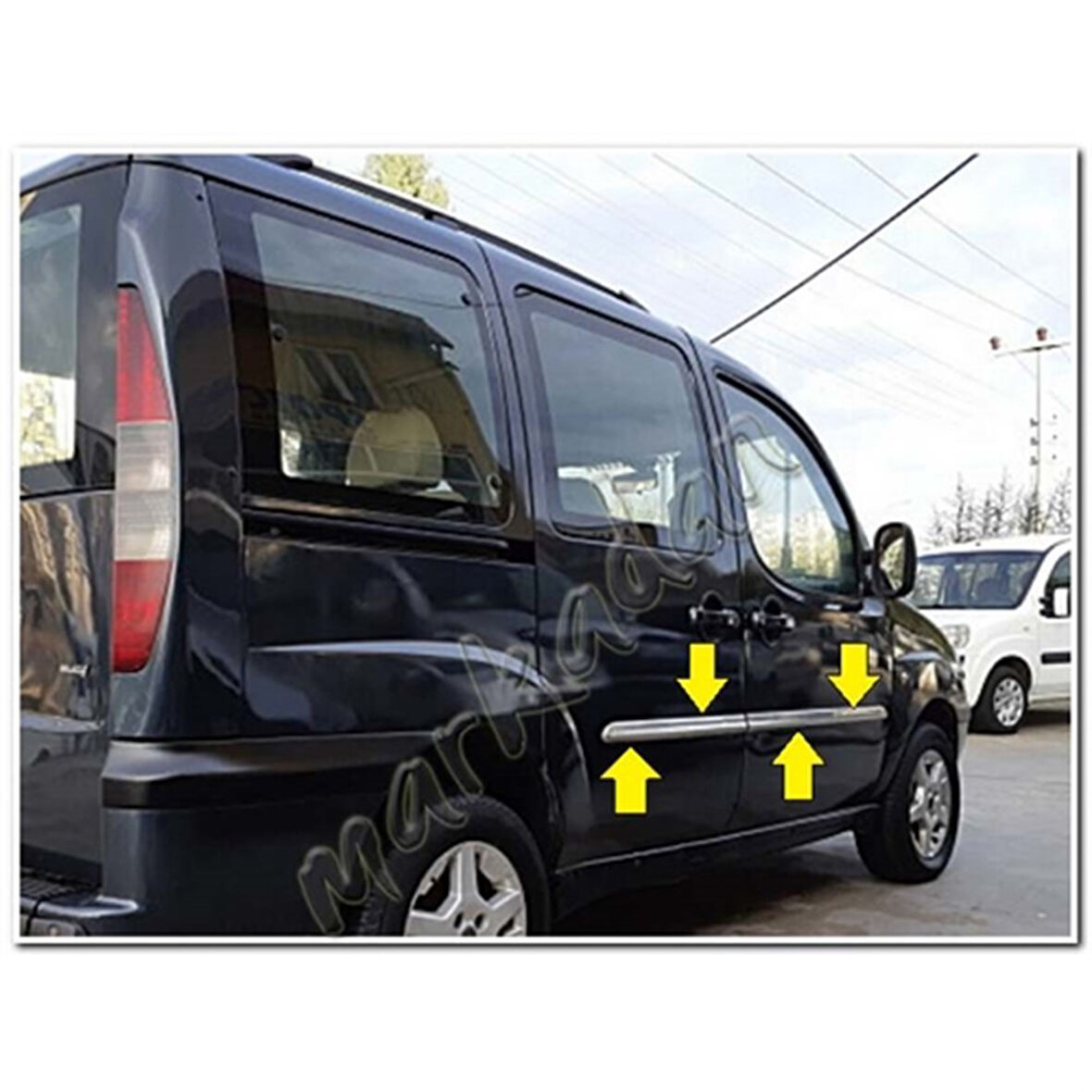 WOC Chrome Fiat Doblo Krom Yan Kapı Çıtası 2000-2006 4 Parça Paslanmaz Çelik