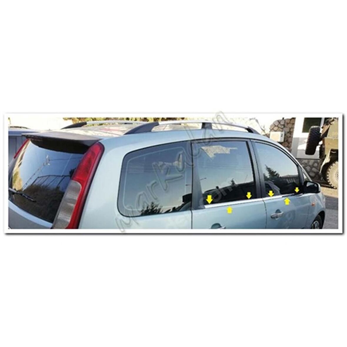 WOC Chrome Ford C-Max Krom Cam Çıtası 2003-2010 4 Parça Paslanmaz Çelik