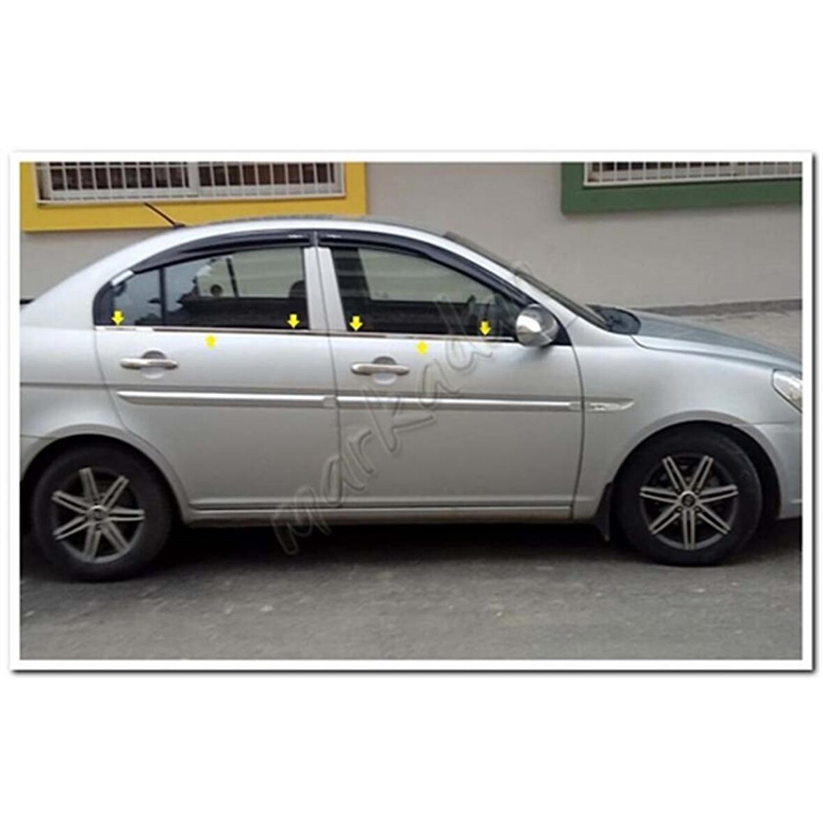 WOC Chrome Hyundai Accent Era Krom Cam Çıtası 4 Parça Paslanmaz Çelik