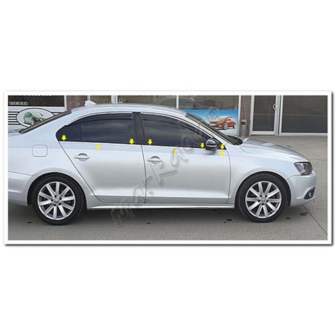 WOC Chrome VW Jetta Krom Cam Çıtası 2011 Sonrası 6 Parça Paslanmaz Çelik