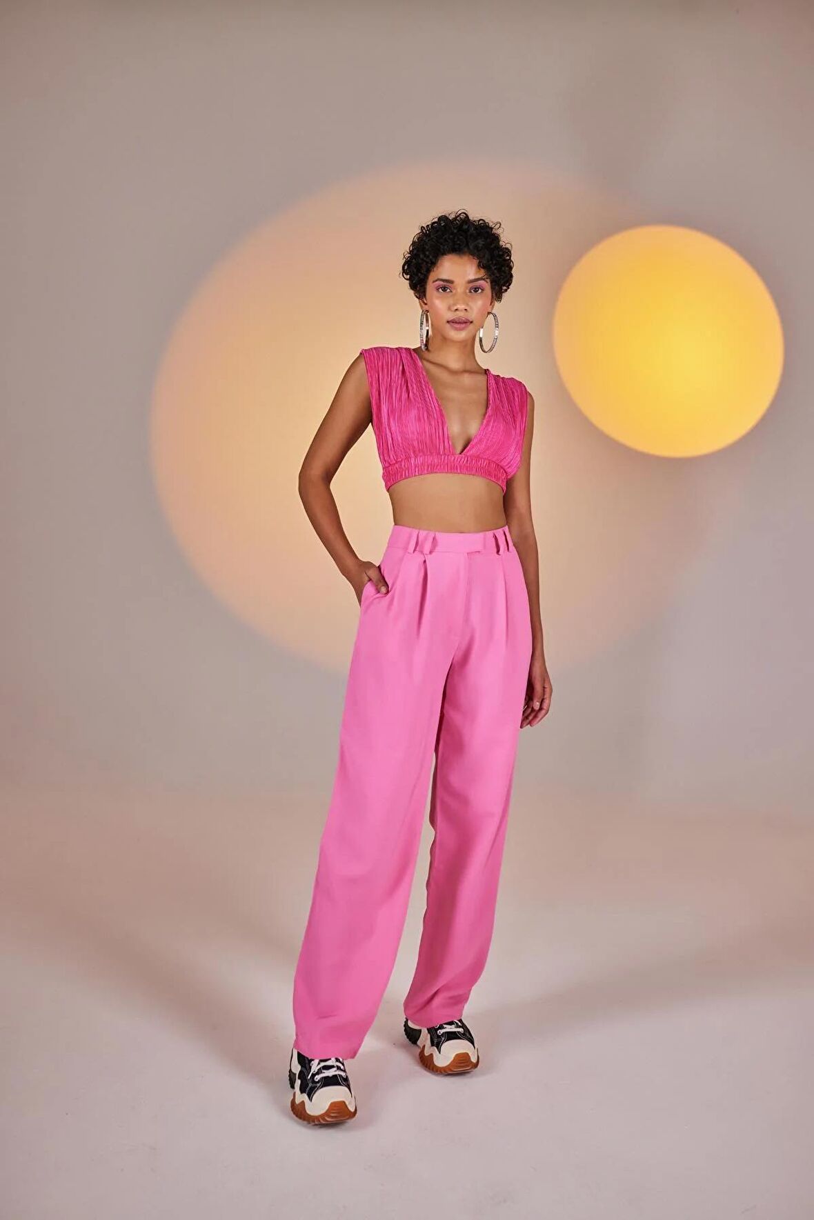 Markano Palasia Pantolon Pembe