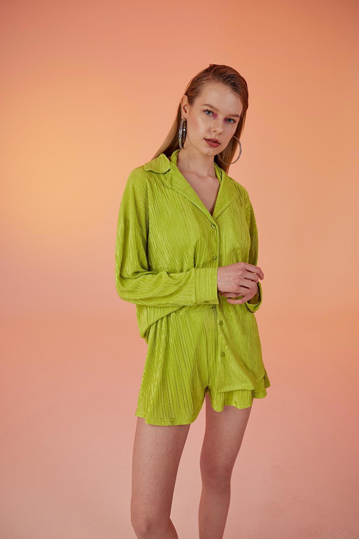 Markano Comfy Oversize Gömlek Yeşil