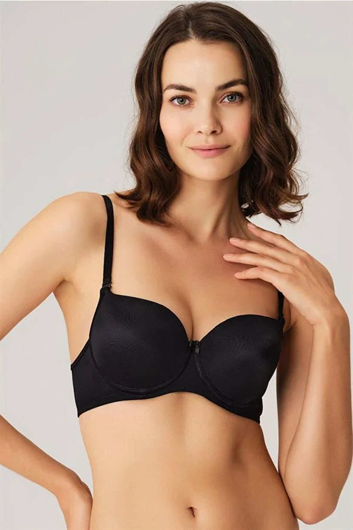 Markano Kadın Balenli Desteksiz Dolgusuz Askıları Çıkabilen Günlük Klasik T-Shirt Sütyeni (3104S)