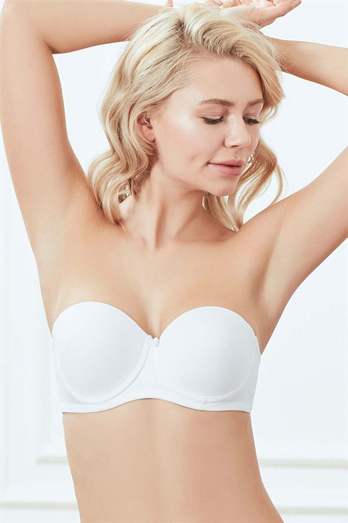 Markano Kadın Balenli Desteksiz Dolgusuz Askısız Straplez Günlük Klasik T-Shirt Sütyeni (3113)