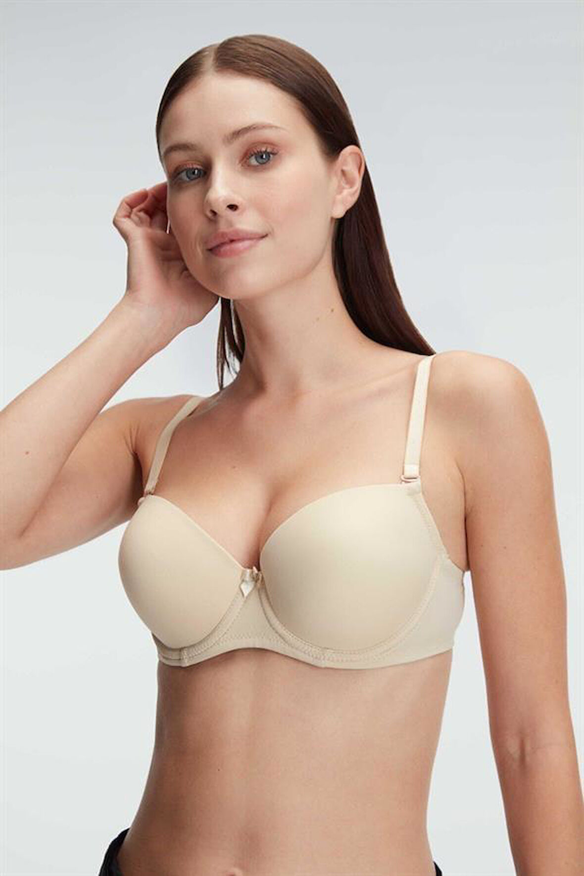 Markano  Balenli Destekli Dolgulu Askıları Çıkabilen Günlük Klasik T-Shirt Sütyeni