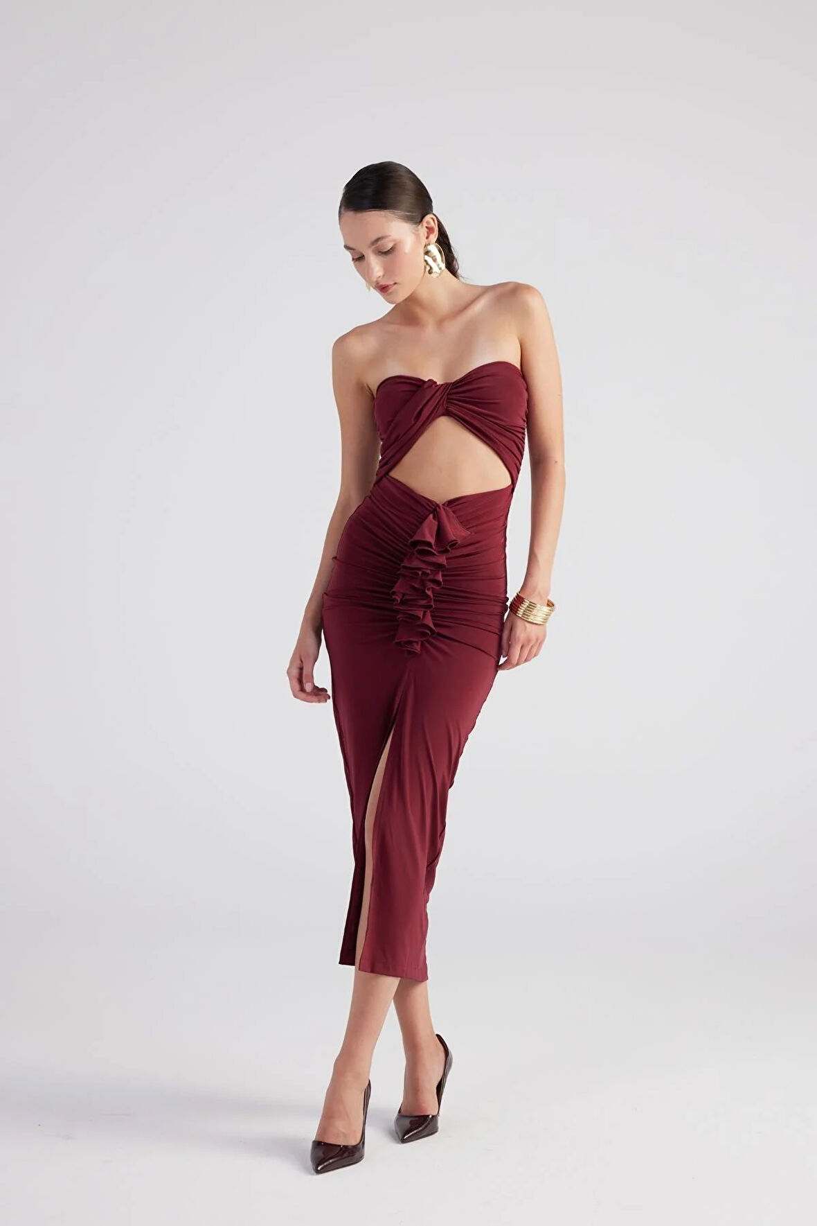 Markano Hailey Elbise Bordo