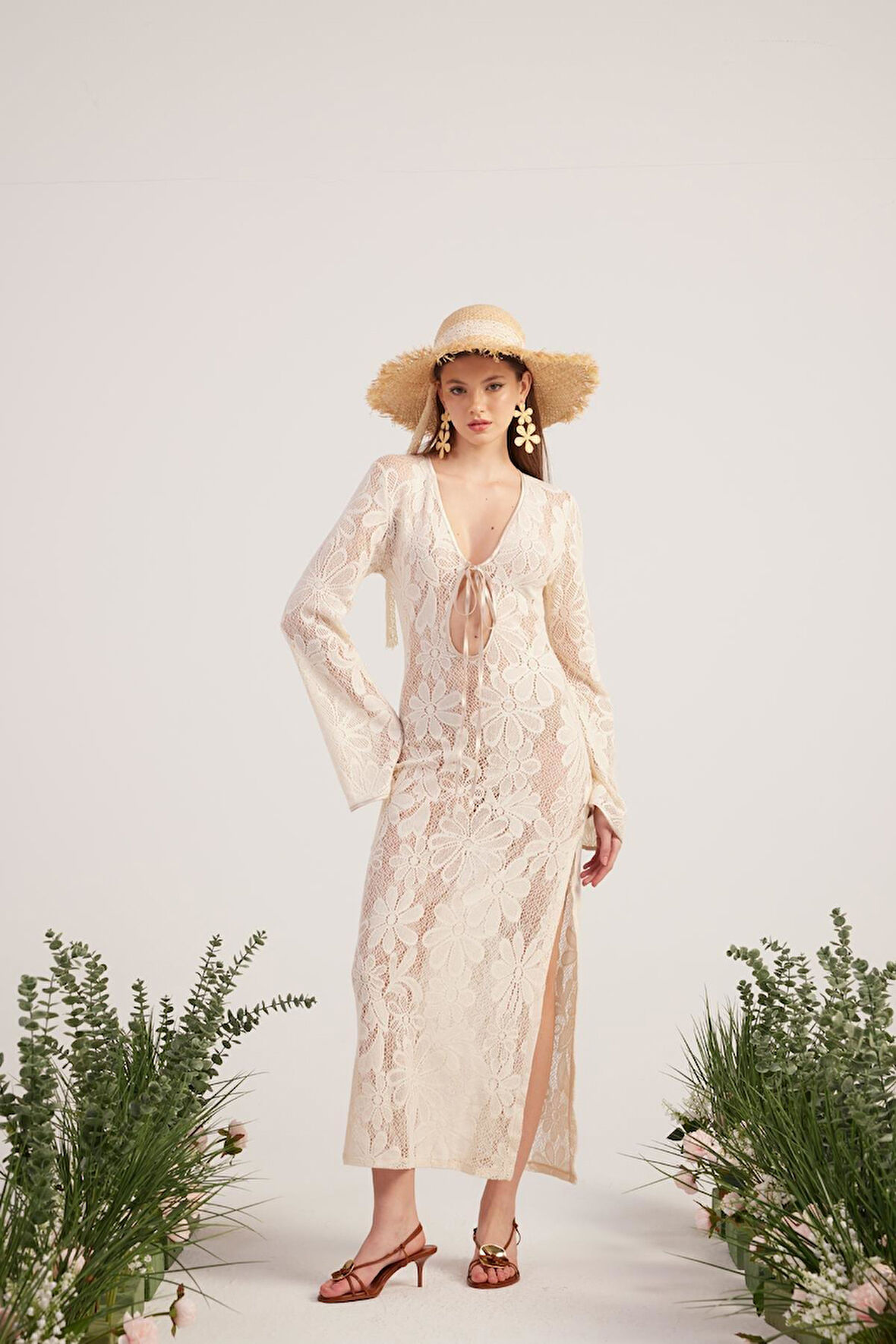 Markano Zeya Triko Elbise Bej