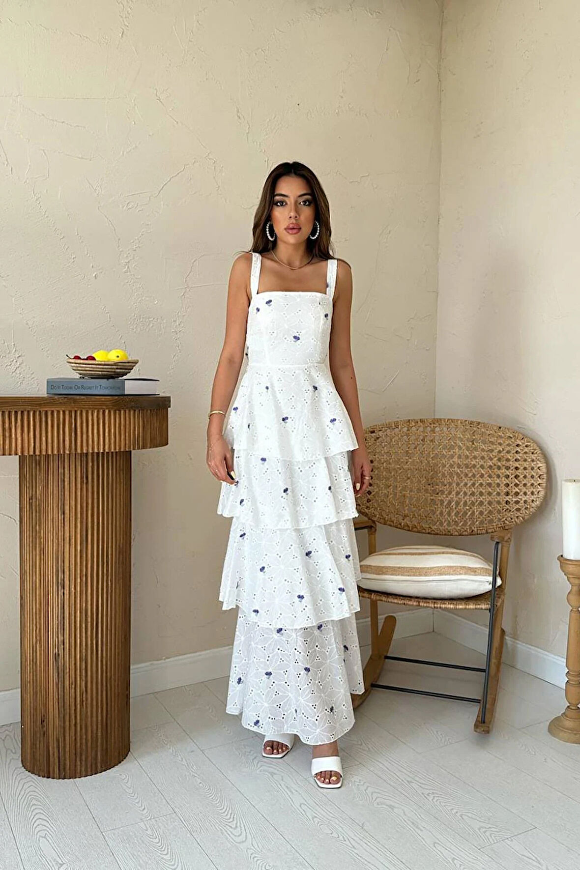 Markano Kat Kat Arkası Bağlamalı Elbise