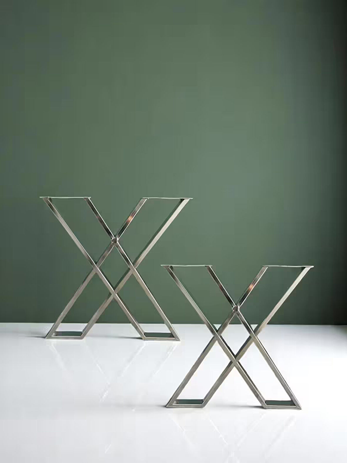 Miralay Metal X Masa Ayağı 2'li Takım - Gümüş