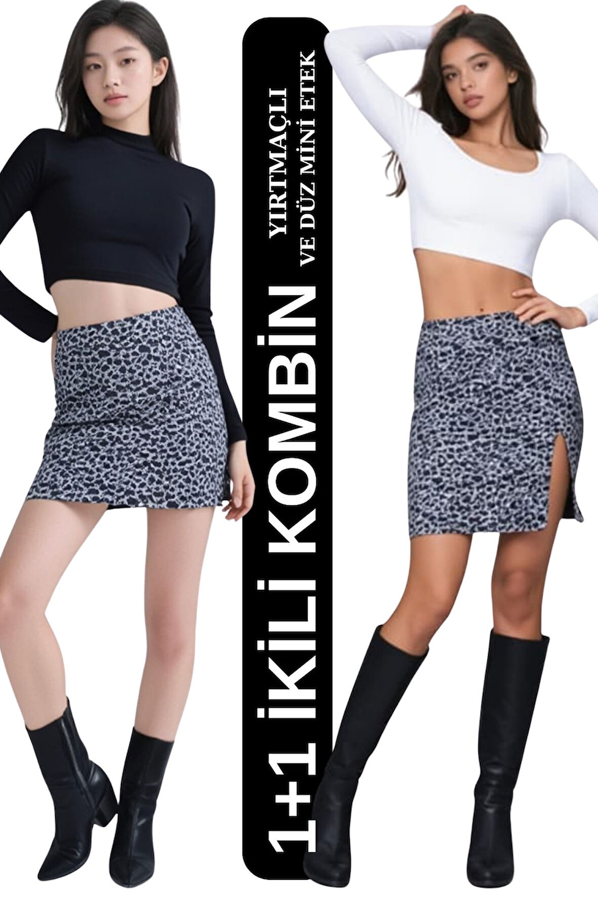 1+1 Yırtmaçlı Ve Yırtmaçsız Mini Etek