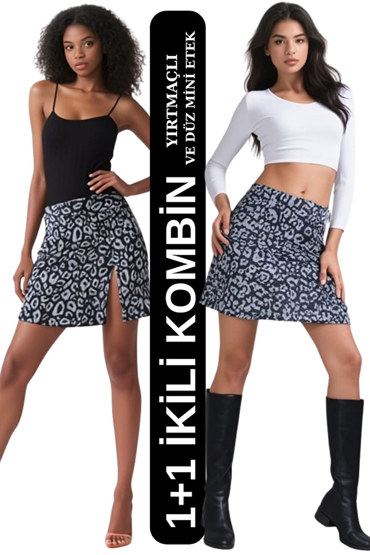 1+1 Yırtmaçlı Ve Yırtmaçsız Mini Etek
