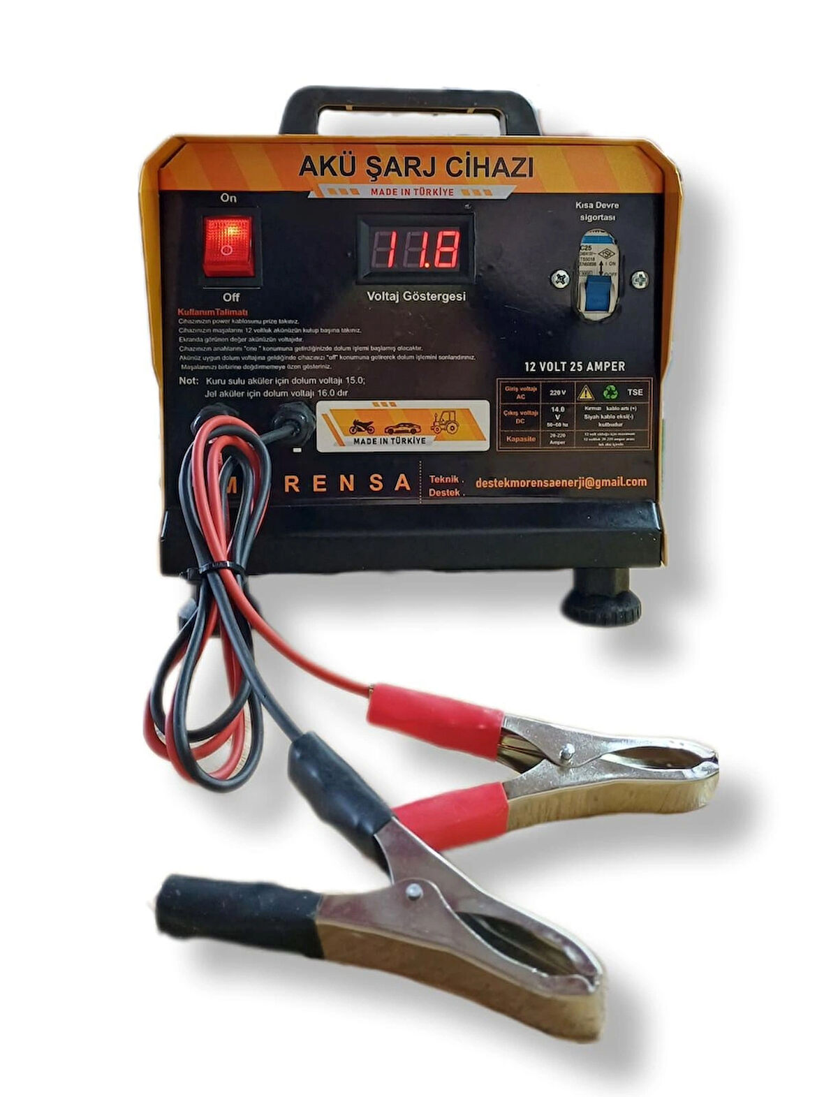 12 VOLT 25 AMPER AKÜ ŞARJ CİHAZI