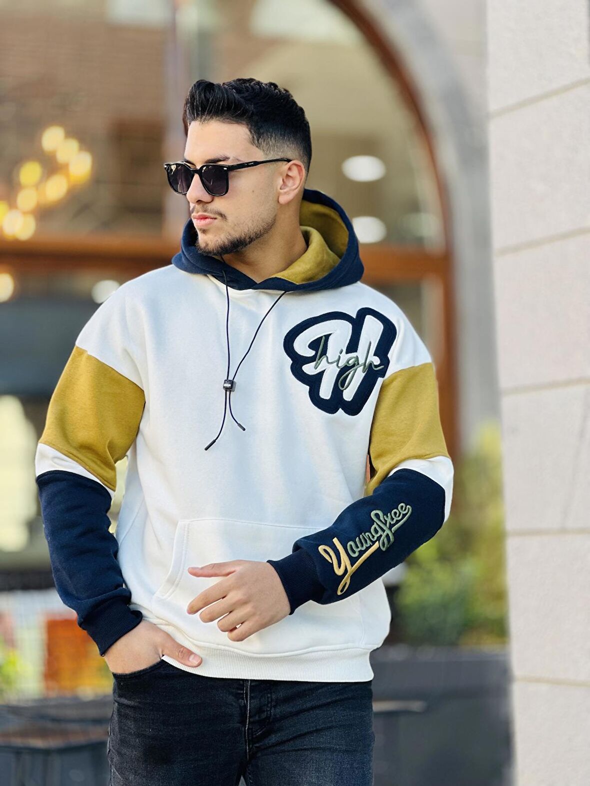 Miron High Nakışlı Oversize Sweatshirt - Beyaz