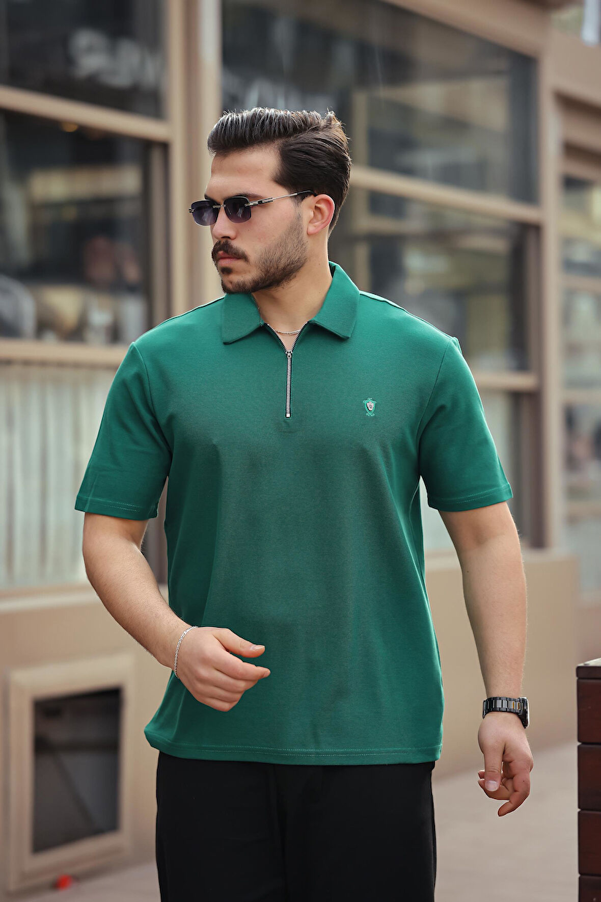 Miron Nefti Basic Fermuar Detaylı Polo Yaka Kısa Kollu Tişört 2501