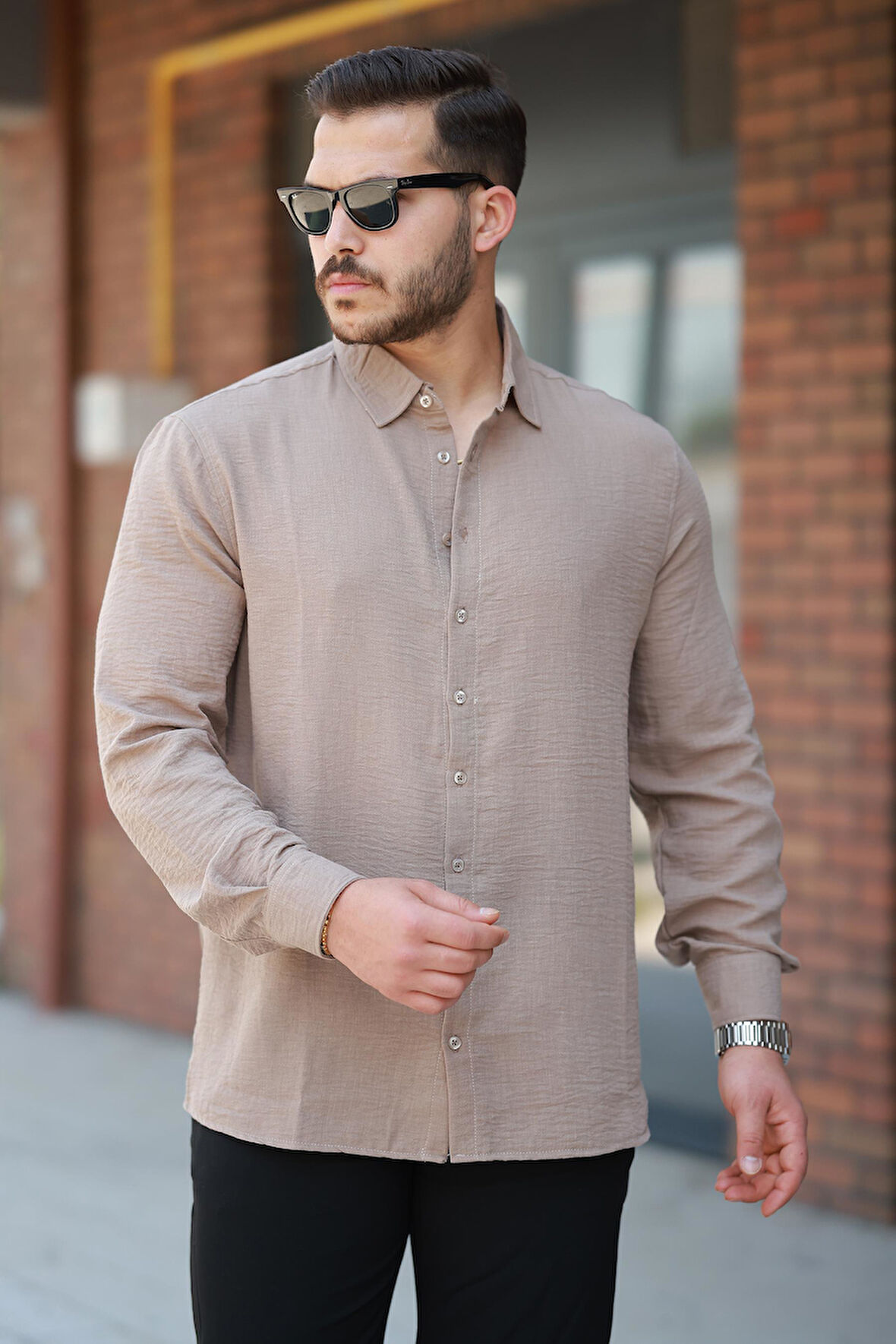 Miron Kamel Düz Uzun Kollu Regular Fit Gömlek- 2526