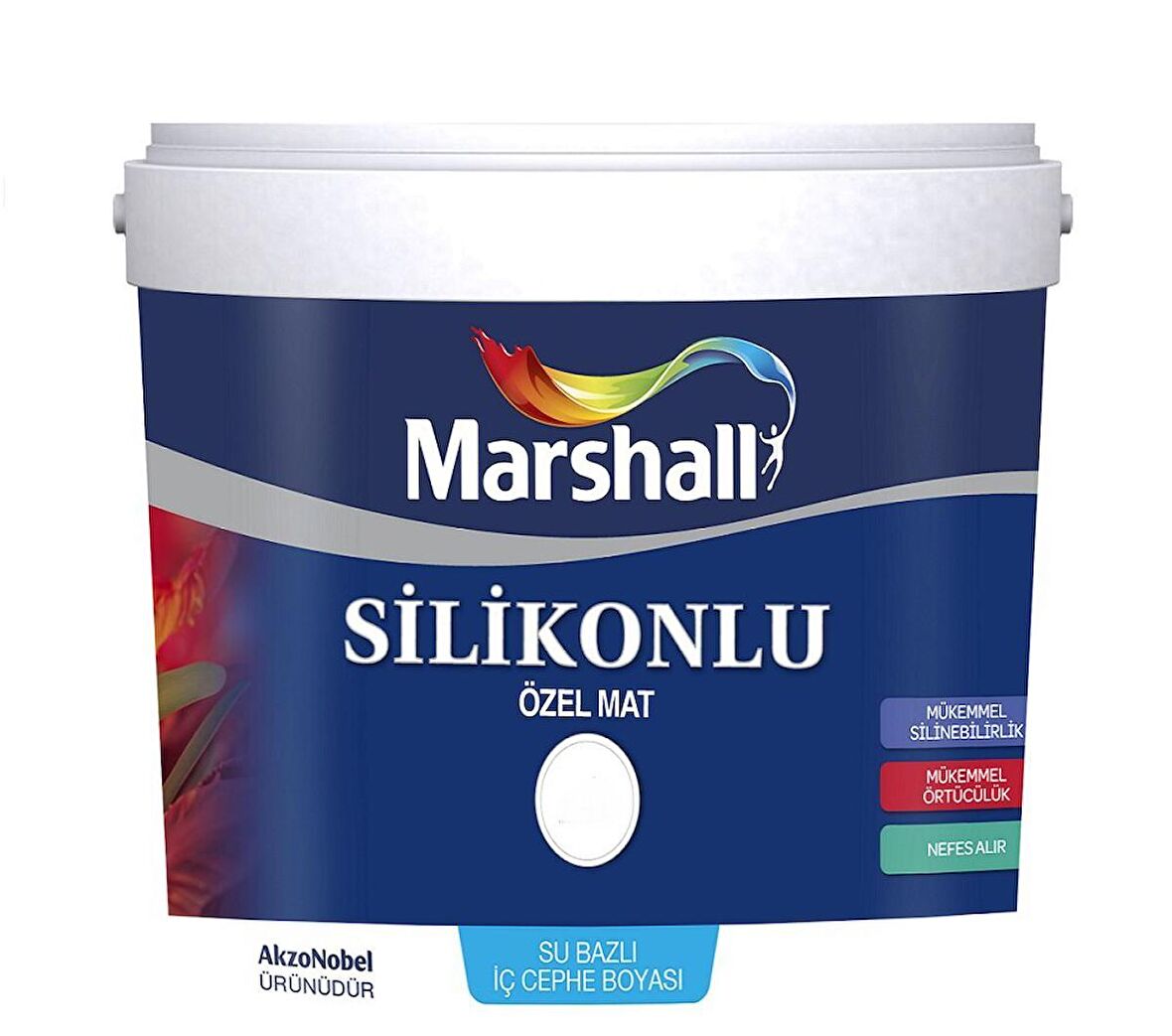 Marshall Silikonlu Özel Mat Iç Cephe Duvar Boyası 15 Lt 20 Kg - Beyaz Lale