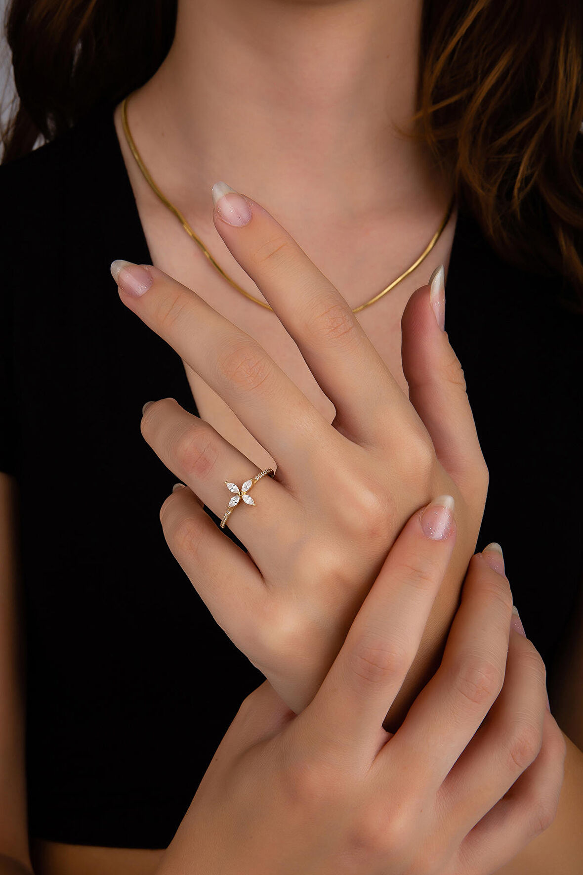 Dört Damla Taşlı Yüzük