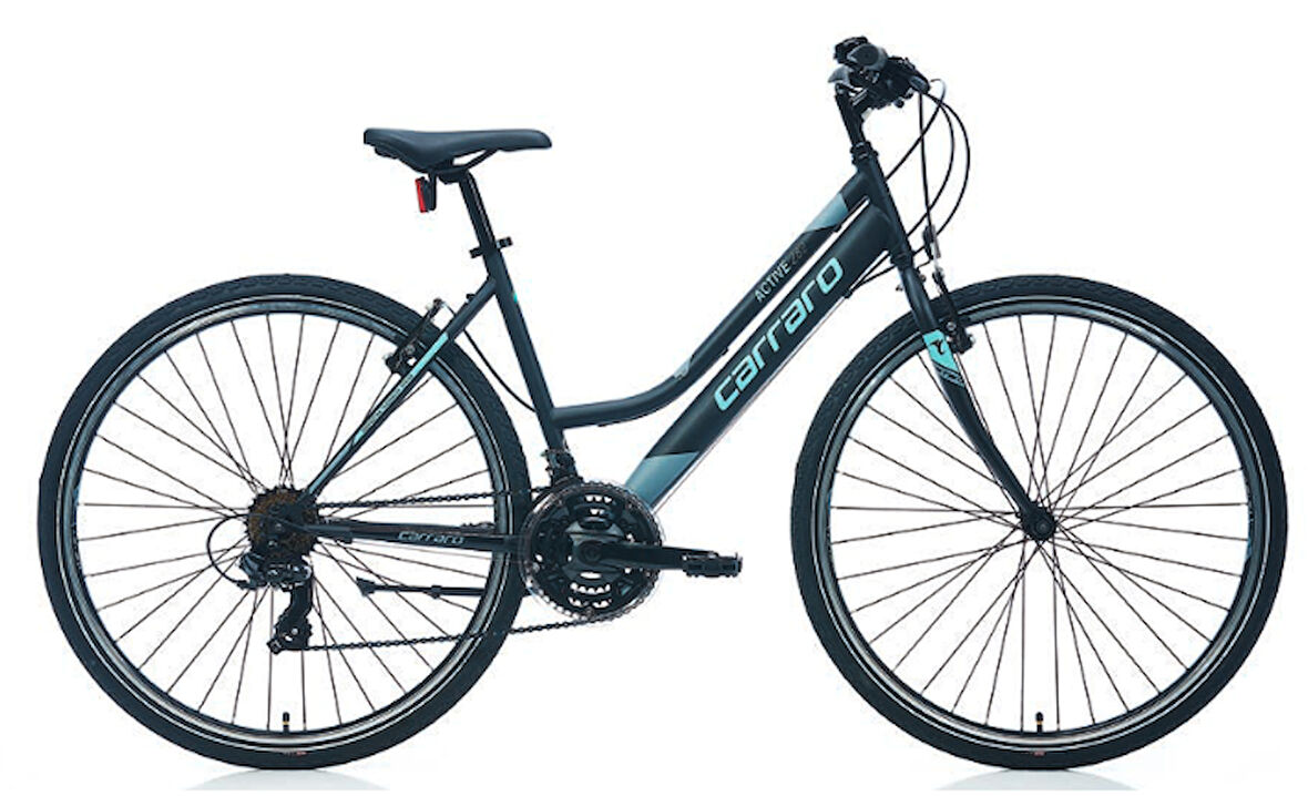 Carraro Active 282 28 Jant V Fren Şehir Bisikleti (Mat Siyah Koyu Gri Turkuaz)