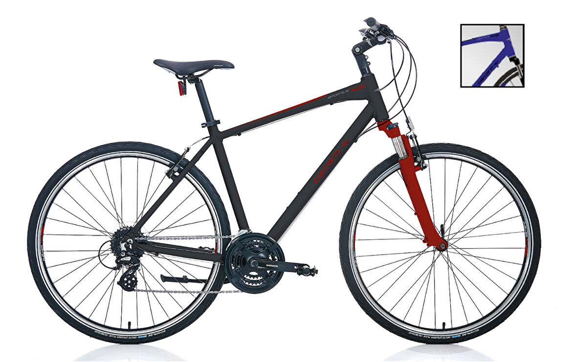 Carraro Sportive 224 28 Jant V Fren Şehir Bisikleti (Manyetik Mavi-Siyah-Gümüş)