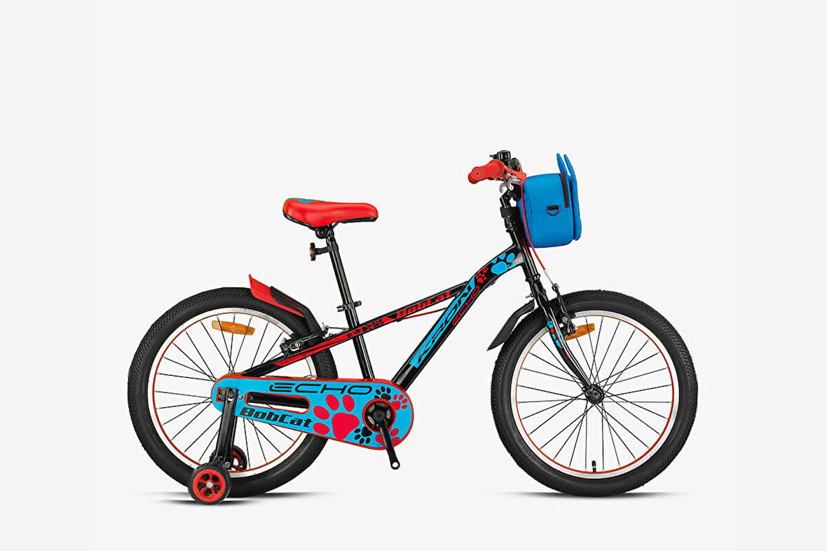 Kron Bobcat 20 Jant V Fren Çocuk Bisikleti (Siyah-Mavi-Kirmizi)