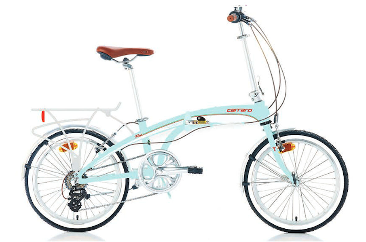 Carraro Flexi Classico 20 Jant V Fren Katlanır Bisiklet (Pastel Yeşil Beyaz)
