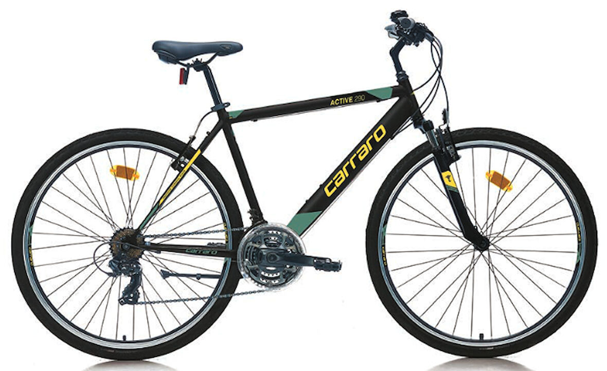 Carraro Active 290 28 Jant V Fren Şehir Bisikleti 49cm (Mat Siyah Sarı Yeşil)