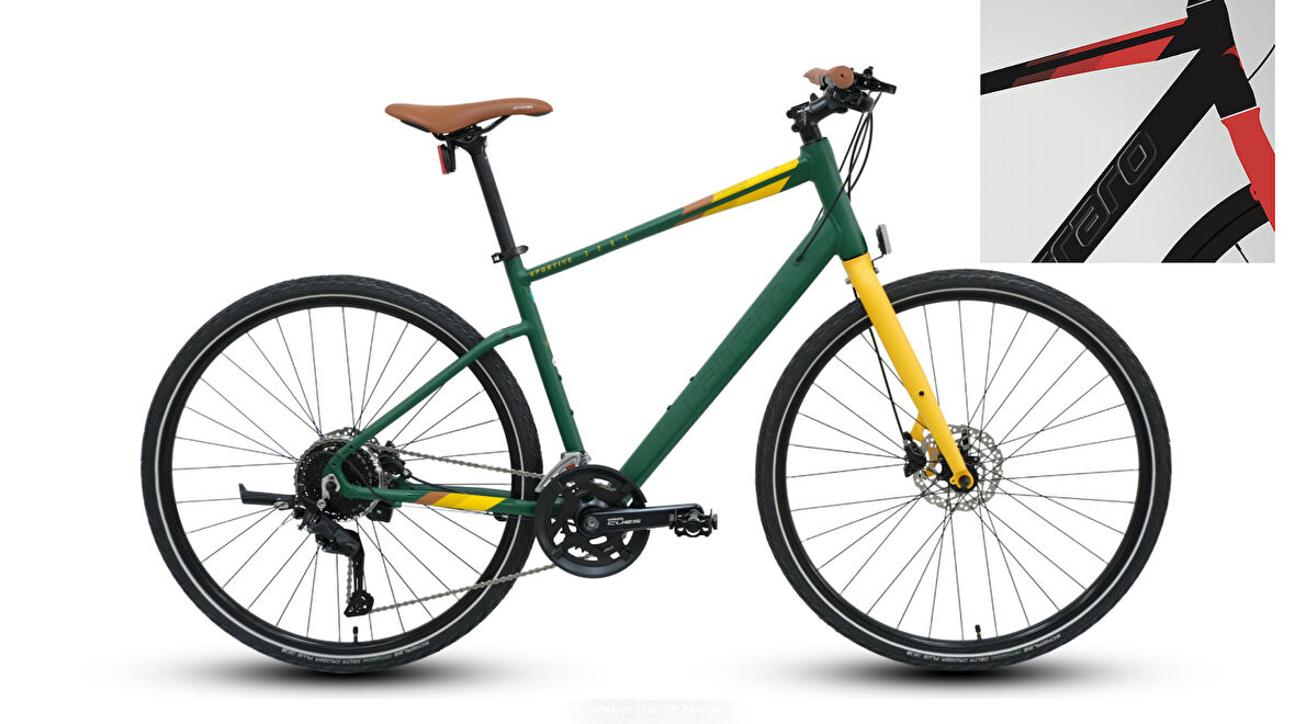 Carraro Sportive 328C 28 Jant Hd Şehir Bisikleti (Mat Siyah-Kırmızı)